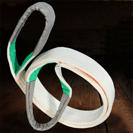 High strength polypropylene white flat sling lifting and hoisting belt crane double buckle lifting rope sling