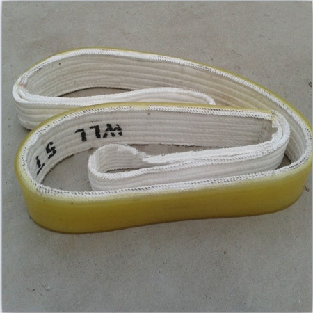 Wear resistant and anti cutting polyester lifting strip steel coil pipe sling