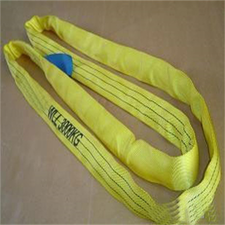 Flexible circular sling with two buckles at both ends for lifting, circular suspension rope