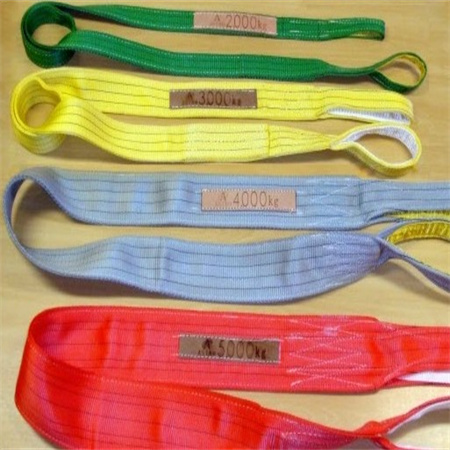 Colored flat eye type lifting strap