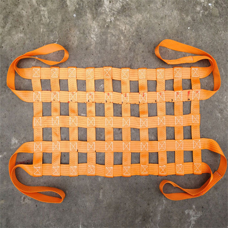 Crane lifting net, flat lifting net for grain transfer dock loading and unloading, polyester webbing net pocket, nylon lifting net