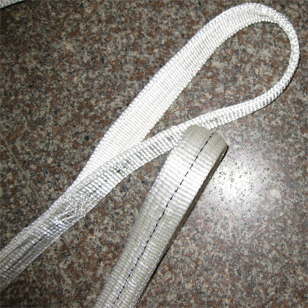 White flat polyester lifting sling, white polyester flat lifting strap, high-strength polyester lifting rope