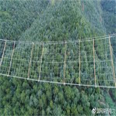 Power line crossing network, electrified crossing network, insulated grid network, power line installation insulated crossing network